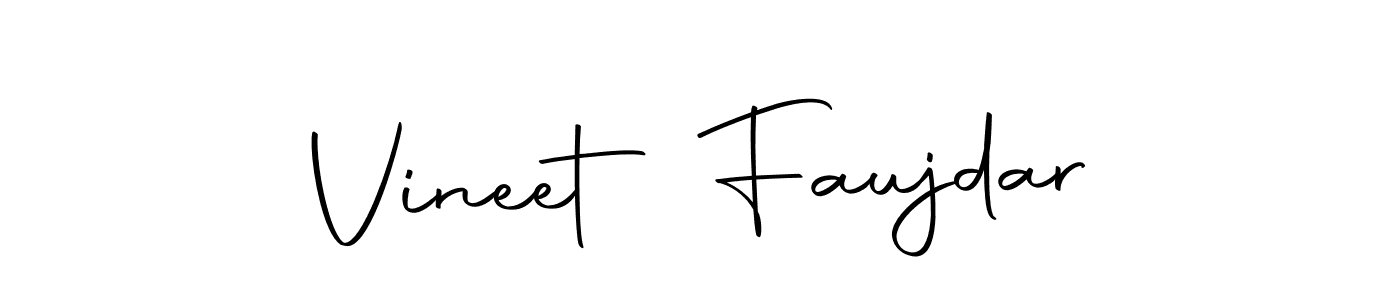 Vineet Faujdar stylish signature style. Best Handwritten Sign (Autography-DOLnW) for my name. Handwritten Signature Collection Ideas for my name Vineet Faujdar. Vineet Faujdar signature style 10 images and pictures png