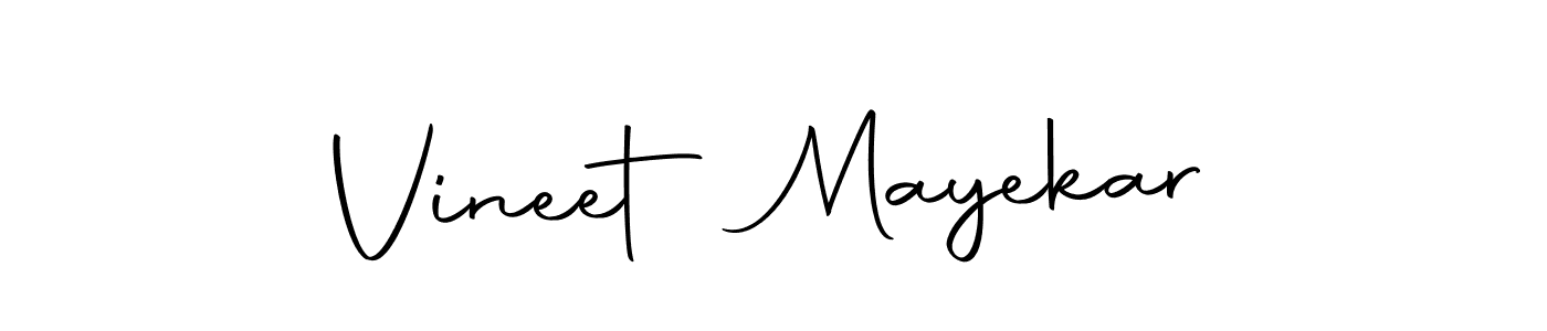 How to make Vineet Mayekar name signature. Use Autography-DOLnW style for creating short signs online. This is the latest handwritten sign. Vineet Mayekar signature style 10 images and pictures png