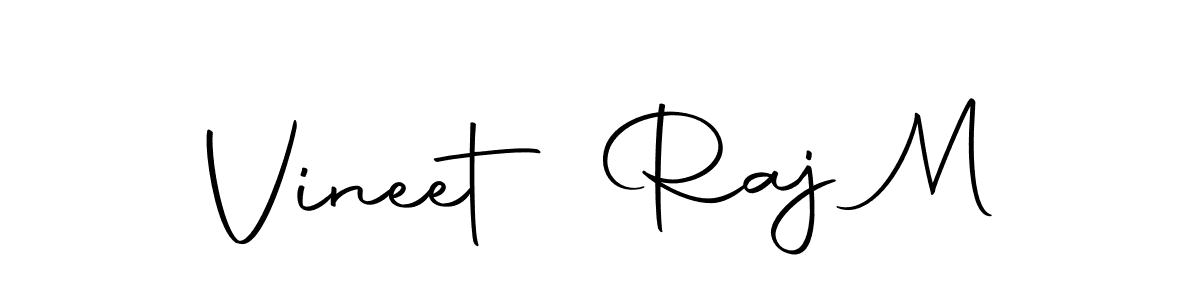 Use a signature maker to create a handwritten signature online. With this signature software, you can design (Autography-DOLnW) your own signature for name Vineet Raj M. Vineet Raj M signature style 10 images and pictures png
