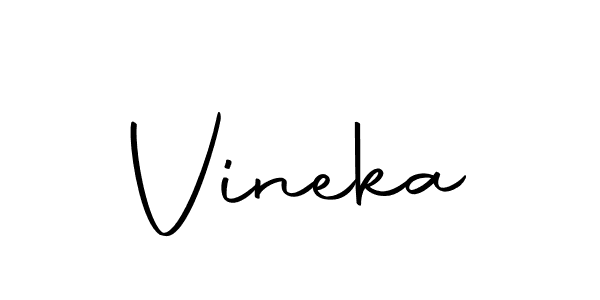 Use a signature maker to create a handwritten signature online. With this signature software, you can design (Autography-DOLnW) your own signature for name Vineka. Vineka signature style 10 images and pictures png