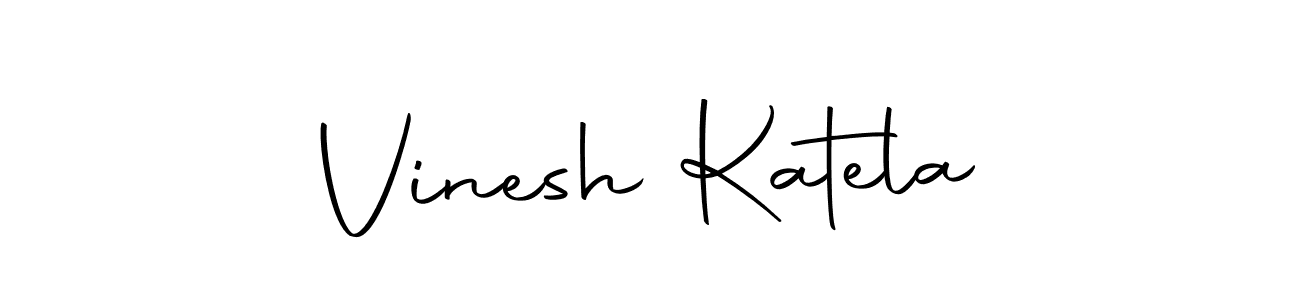 How to make Vinesh Katela name signature. Use Autography-DOLnW style for creating short signs online. This is the latest handwritten sign. Vinesh Katela signature style 10 images and pictures png