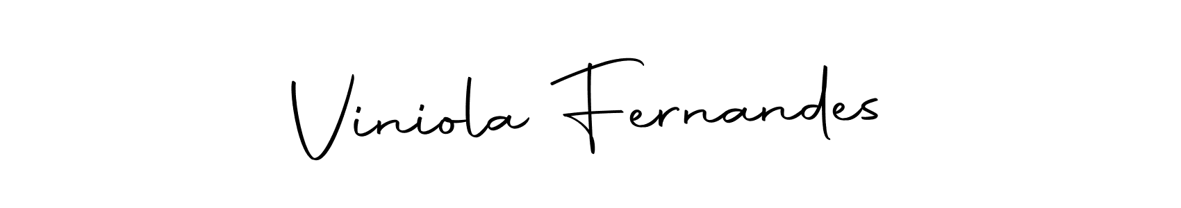 Create a beautiful signature design for name Viniola Fernandes. With this signature (Autography-DOLnW) fonts, you can make a handwritten signature for free. Viniola Fernandes signature style 10 images and pictures png