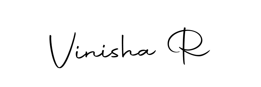 Use a signature maker to create a handwritten signature online. With this signature software, you can design (Autography-DOLnW) your own signature for name Vinisha R. Vinisha R signature style 10 images and pictures png