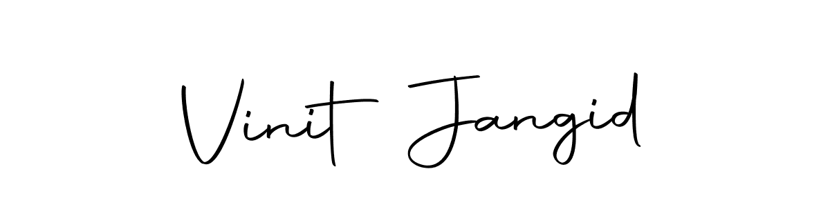 Create a beautiful signature design for name Vinit Jangid. With this signature (Autography-DOLnW) fonts, you can make a handwritten signature for free. Vinit Jangid signature style 10 images and pictures png
