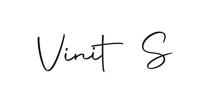 How to make Vinit S name signature. Use Autography-DOLnW style for creating short signs online. This is the latest handwritten sign. Vinit S signature style 10 images and pictures png
