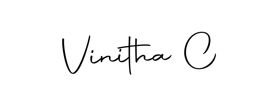 How to make Vinitha C name signature. Use Autography-DOLnW style for creating short signs online. This is the latest handwritten sign. Vinitha C signature style 10 images and pictures png