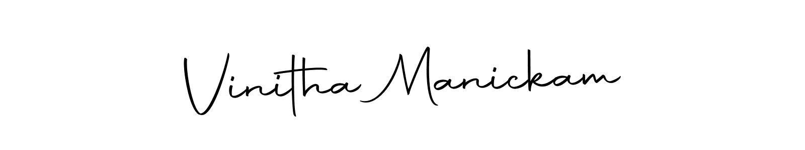 Create a beautiful signature design for name Vinitha Manickam. With this signature (Autography-DOLnW) fonts, you can make a handwritten signature for free. Vinitha Manickam signature style 10 images and pictures png
