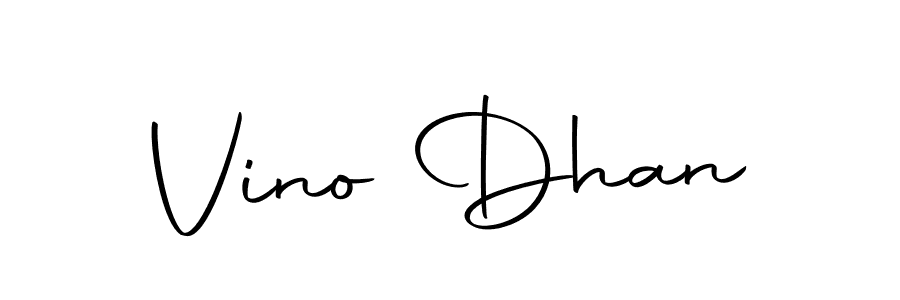 You should practise on your own different ways (Autography-DOLnW) to write your name (Vino Dhan) in signature. don't let someone else do it for you. Vino Dhan signature style 10 images and pictures png