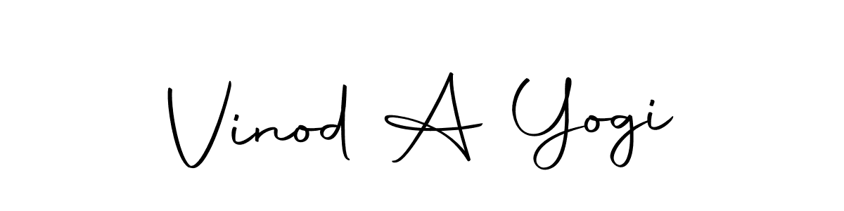 How to make Vinod A Yogi name signature. Use Autography-DOLnW style for creating short signs online. This is the latest handwritten sign. Vinod A Yogi signature style 10 images and pictures png