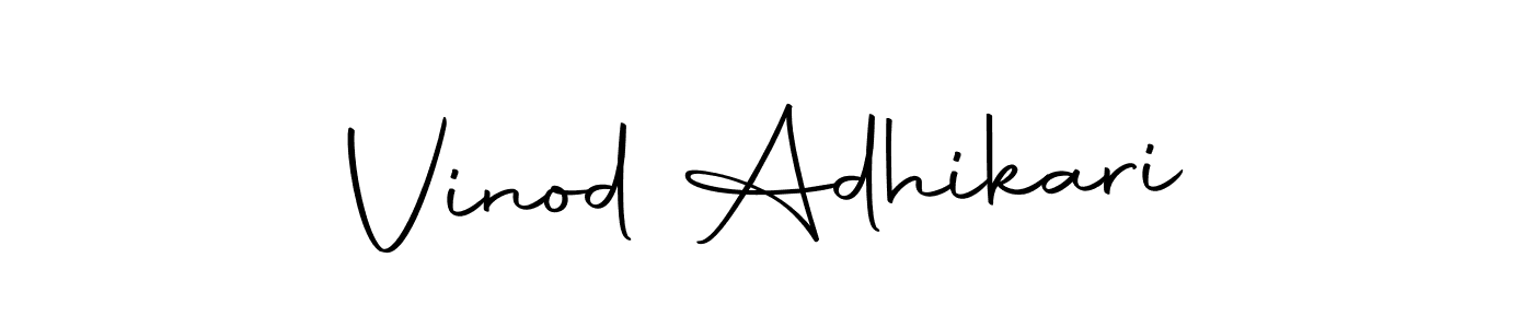 Use a signature maker to create a handwritten signature online. With this signature software, you can design (Autography-DOLnW) your own signature for name Vinod Adhikari. Vinod Adhikari signature style 10 images and pictures png