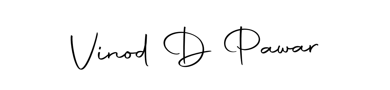 How to make Vinod D Pawar name signature. Use Autography-DOLnW style for creating short signs online. This is the latest handwritten sign. Vinod D Pawar signature style 10 images and pictures png