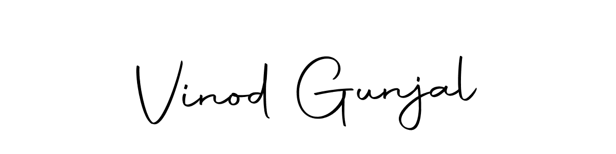 How to make Vinod Gunjal name signature. Use Autography-DOLnW style for creating short signs online. This is the latest handwritten sign. Vinod Gunjal signature style 10 images and pictures png