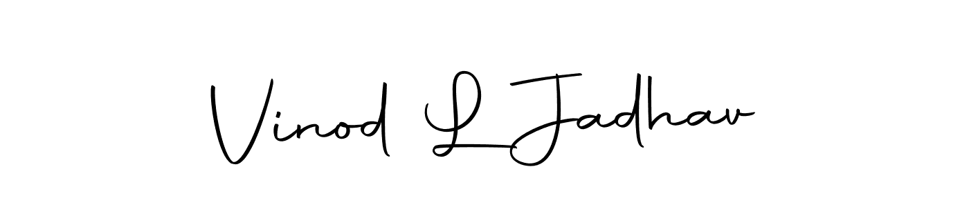 Create a beautiful signature design for name Vinod L Jadhav. With this signature (Autography-DOLnW) fonts, you can make a handwritten signature for free. Vinod L Jadhav signature style 10 images and pictures png