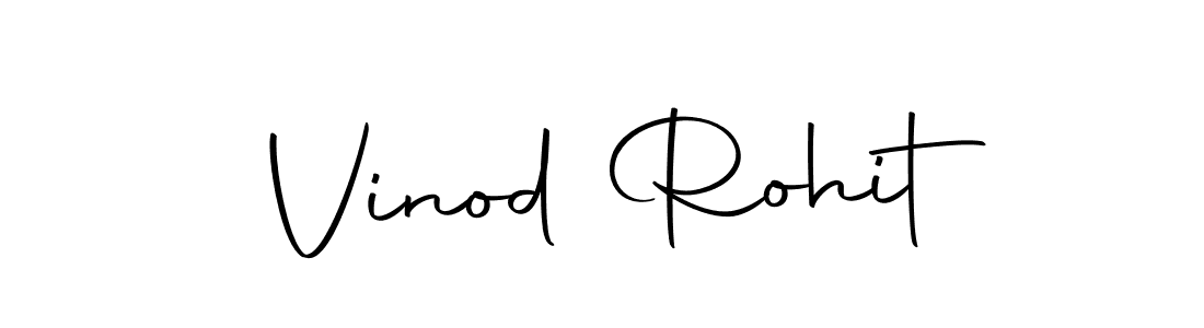 How to make Vinod Rohit name signature. Use Autography-DOLnW style for creating short signs online. This is the latest handwritten sign. Vinod Rohit signature style 10 images and pictures png