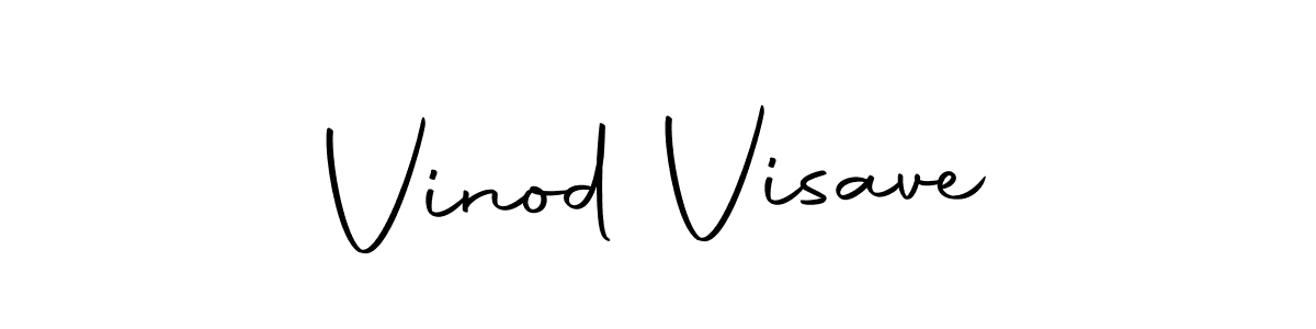 How to make Vinod Visave name signature. Use Autography-DOLnW style for creating short signs online. This is the latest handwritten sign. Vinod Visave signature style 10 images and pictures png