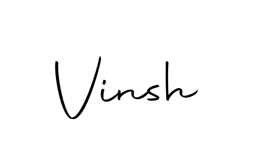 Use a signature maker to create a handwritten signature online. With this signature software, you can design (Autography-DOLnW) your own signature for name Vinsh. Vinsh signature style 10 images and pictures png