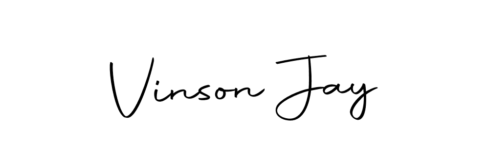 Create a beautiful signature design for name Vinson Jay. With this signature (Autography-DOLnW) fonts, you can make a handwritten signature for free. Vinson Jay signature style 10 images and pictures png