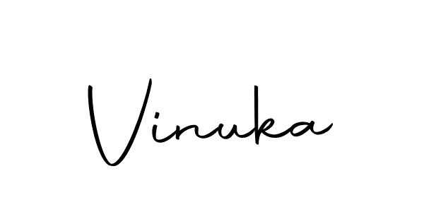 Create a beautiful signature design for name Vinuka. With this signature (Autography-DOLnW) fonts, you can make a handwritten signature for free. Vinuka signature style 10 images and pictures png