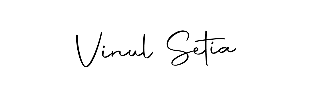 Create a beautiful signature design for name Vinul Setia. With this signature (Autography-DOLnW) fonts, you can make a handwritten signature for free. Vinul Setia signature style 10 images and pictures png