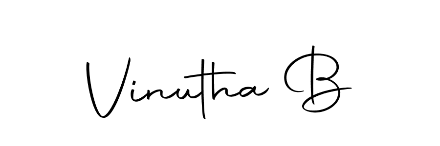 How to make Vinutha B name signature. Use Autography-DOLnW style for creating short signs online. This is the latest handwritten sign. Vinutha B signature style 10 images and pictures png