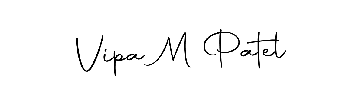 Create a beautiful signature design for name Vipa M Patel. With this signature (Autography-DOLnW) fonts, you can make a handwritten signature for free. Vipa M Patel signature style 10 images and pictures png