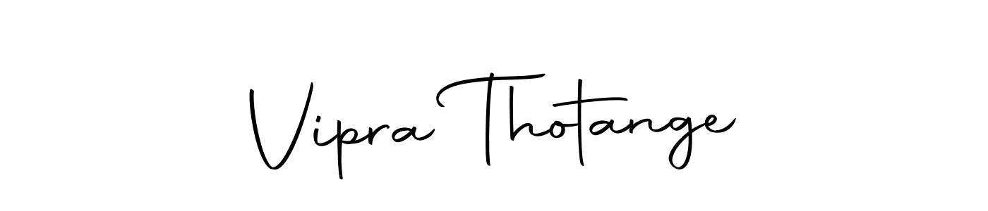 The best way (Autography-DOLnW) to make a short signature is to pick only two or three words in your name. The name Vipra Thotange include a total of six letters. For converting this name. Vipra Thotange signature style 10 images and pictures png