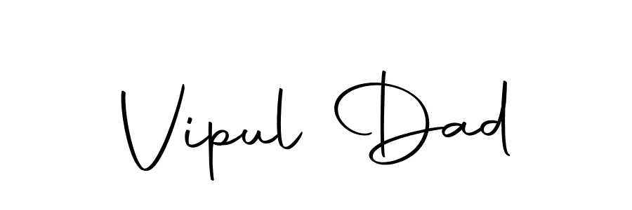 How to make Vipul Dad name signature. Use Autography-DOLnW style for creating short signs online. This is the latest handwritten sign. Vipul Dad signature style 10 images and pictures png