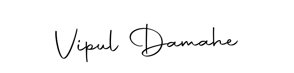 How to make Vipul Damahe name signature. Use Autography-DOLnW style for creating short signs online. This is the latest handwritten sign. Vipul Damahe signature style 10 images and pictures png