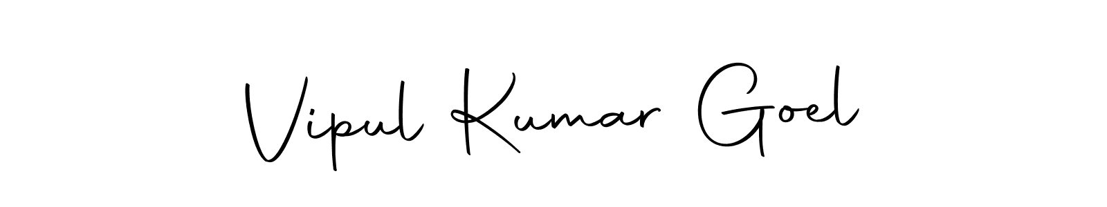 How to make Vipul Kumar Goel name signature. Use Autography-DOLnW style for creating short signs online. This is the latest handwritten sign. Vipul Kumar Goel signature style 10 images and pictures png