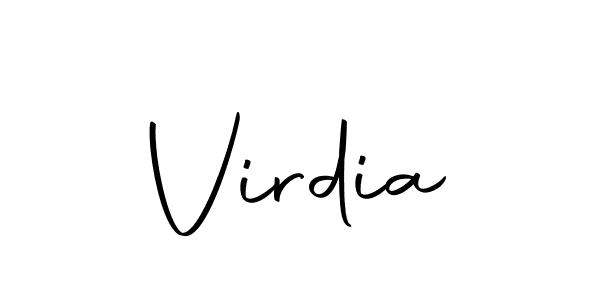 Use a signature maker to create a handwritten signature online. With this signature software, you can design (Autography-DOLnW) your own signature for name Virdia. Virdia signature style 10 images and pictures png