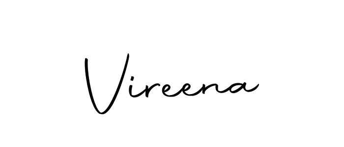 Use a signature maker to create a handwritten signature online. With this signature software, you can design (Autography-DOLnW) your own signature for name Vireena. Vireena signature style 10 images and pictures png