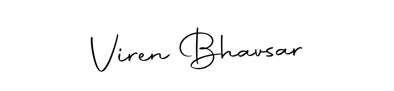 How to make Viren Bhavsar name signature. Use Autography-DOLnW style for creating short signs online. This is the latest handwritten sign. Viren Bhavsar signature style 10 images and pictures png