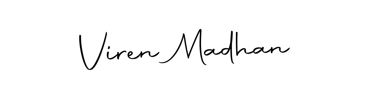 How to make Viren Madhan name signature. Use Autography-DOLnW style for creating short signs online. This is the latest handwritten sign. Viren Madhan signature style 10 images and pictures png