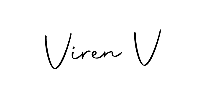 Use a signature maker to create a handwritten signature online. With this signature software, you can design (Autography-DOLnW) your own signature for name Viren V. Viren V signature style 10 images and pictures png