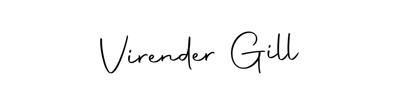 Use a signature maker to create a handwritten signature online. With this signature software, you can design (Autography-DOLnW) your own signature for name Virender Gill. Virender Gill signature style 10 images and pictures png