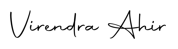 A classic penmanship look for Virendra Ahir. The Autography-DOLnW font brings timeless elegance and confidence to every signed document. Virendra Ahir signature style 10 images and pictures png