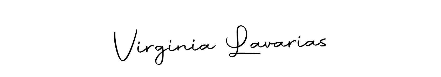 How to make Virginia Lavarias name signature. Use Autography-DOLnW style for creating short signs online. This is the latest handwritten sign. Virginia Lavarias signature style 10 images and pictures png