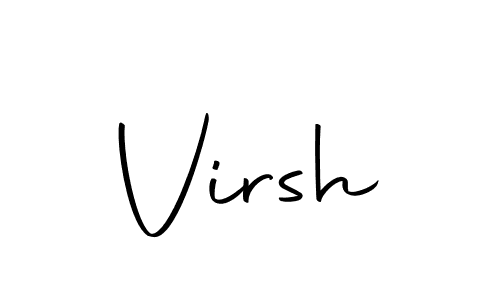 Design your own signature with our free online signature maker. With this signature software, you can create a handwritten (Autography-DOLnW) signature for name Virsh. Virsh signature style 10 images and pictures png