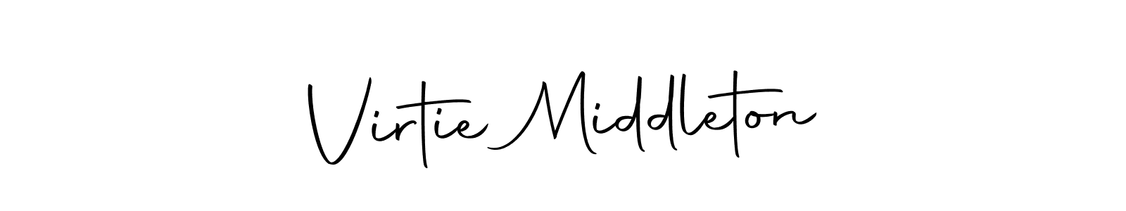 Make a beautiful signature design for name Virtie Middleton. With this signature (Autography-DOLnW) style, you can create a handwritten signature for free. Virtie Middleton signature style 10 images and pictures png