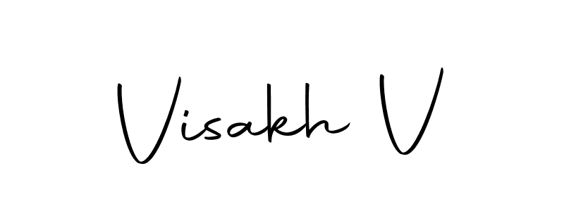 Use a signature maker to create a handwritten signature online. With this signature software, you can design (Autography-DOLnW) your own signature for name Visakh V. Visakh V signature style 10 images and pictures png