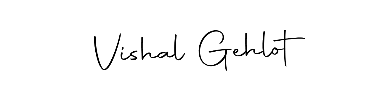 How to make Vishal Gehlot name signature. Use Autography-DOLnW style for creating short signs online. This is the latest handwritten sign. Vishal Gehlot signature style 10 images and pictures png