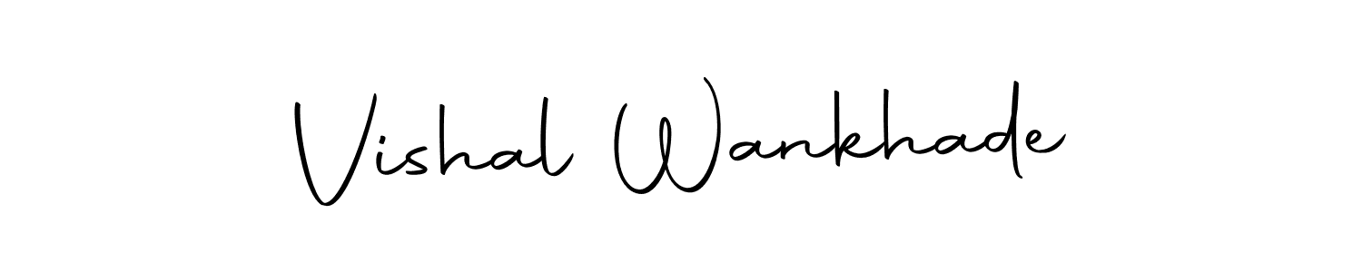 How to make Vishal Wankhade name signature. Use Autography-DOLnW style for creating short signs online. This is the latest handwritten sign. Vishal Wankhade signature style 10 images and pictures png