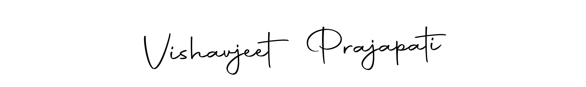 How to make Vishavjeet Prajapati name signature. Use Autography-DOLnW style for creating short signs online. This is the latest handwritten sign. Vishavjeet Prajapati signature style 10 images and pictures png