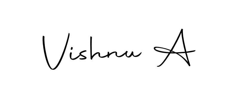 Vishnu A stylish signature style. Best Handwritten Sign (Autography-DOLnW) for my name. Handwritten Signature Collection Ideas for my name Vishnu A. Vishnu A signature style 10 images and pictures png