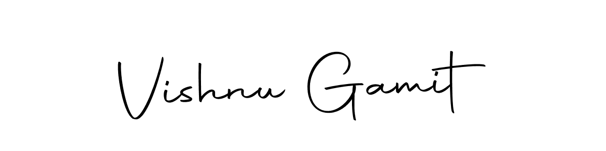 Here are the top 10 professional signature styles for the name Vishnu Gamit. These are the best autograph styles you can use for your name. Vishnu Gamit signature style 10 images and pictures png