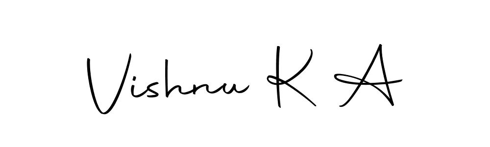Vishnu K A stylish signature style. Best Handwritten Sign (Autography-DOLnW) for my name. Handwritten Signature Collection Ideas for my name Vishnu K A. Vishnu K A signature style 10 images and pictures png