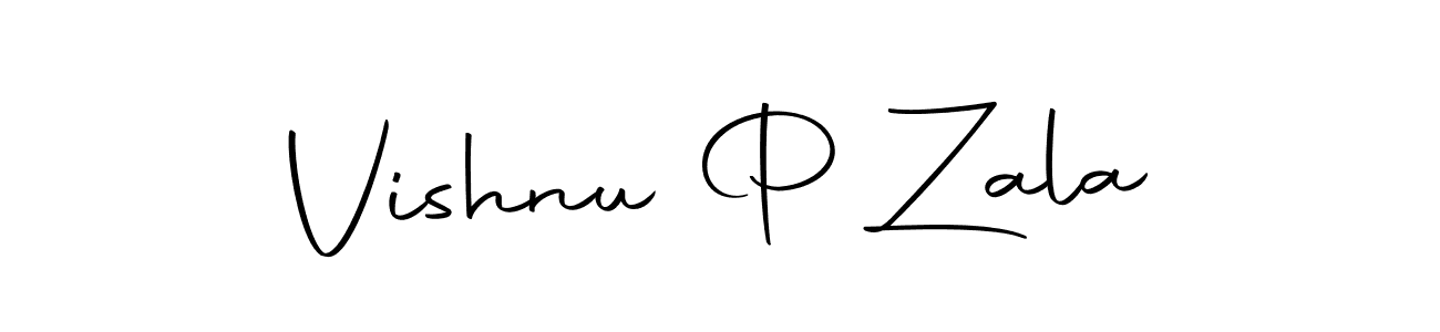 Create a beautiful signature design for name Vishnu P Zala. With this signature (Autography-DOLnW) fonts, you can make a handwritten signature for free. Vishnu P Zala signature style 10 images and pictures png