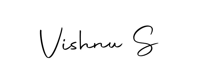 Use a signature maker to create a handwritten signature online. With this signature software, you can design (Autography-DOLnW) your own signature for name Vishnu S. Vishnu S signature style 10 images and pictures png