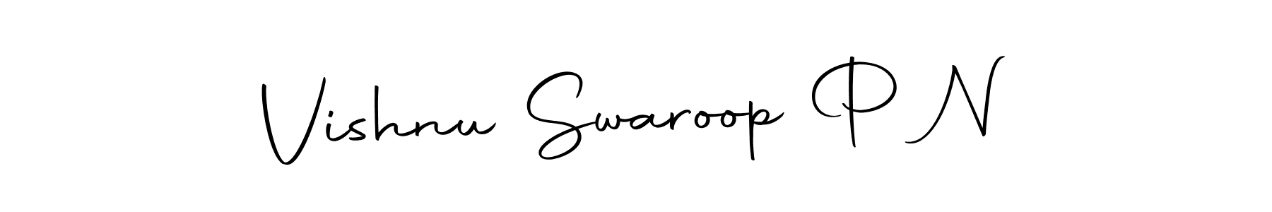 Create a beautiful signature design for name Vishnu Swaroop P N. With this signature (Autography-DOLnW) fonts, you can make a handwritten signature for free. Vishnu Swaroop P N signature style 10 images and pictures png