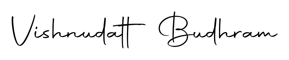 You should practise on your own different ways (Autography-DOLnW) to write your name (Vishnudatt Budhram) in signature. Don't let someone else do it for you. Vishnudatt Budhram signature style 10 images and pictures png